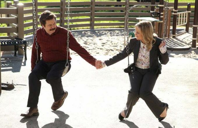 ron swanson e leslie knope parks and rec