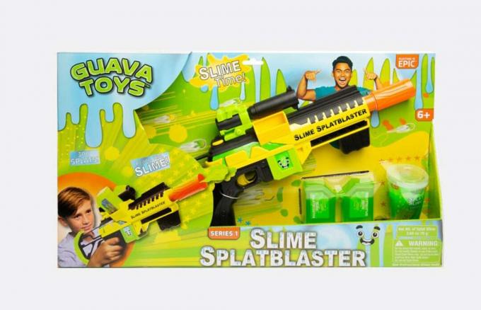 グアバおもちゃのスプラットブラスターは、ソフトダーツの代わりにスライムを発射するおもちゃの銃です