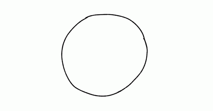 en cirkel- kliva på i att rita en måne