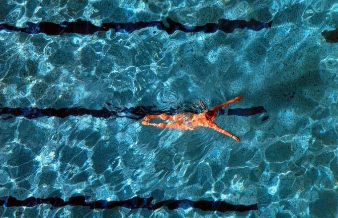 fotografie aeriană a înotătorului