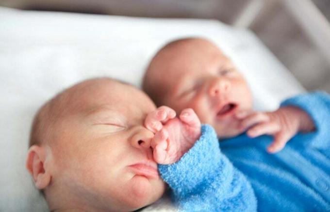 bayi kembar yang baru lahir
