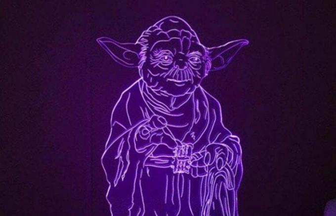 Star Wars Yoda 3D LED lampa