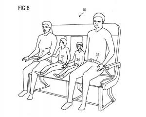 Airbus патентует скамейку, которая упростит семейный полет
