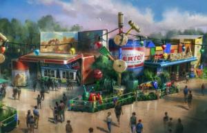 Disney's Toy Story Land offre ai frequentatori del parco una vista dall'alto di un giocattolo