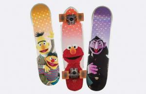 Nieuwe lijn 'Sesamstraat'-skateboards met Elmo en Big Bird