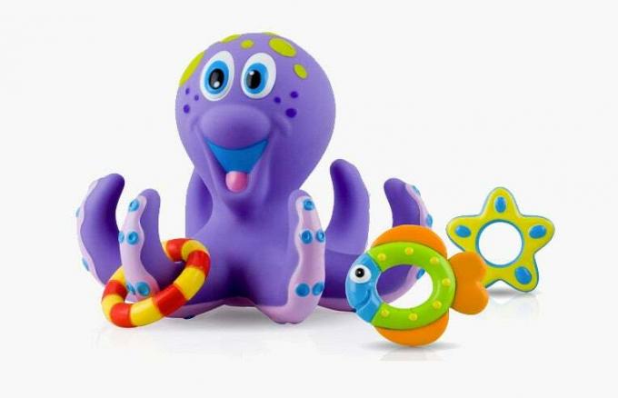 Nuby Octopus Hoopla Bathtime Fun Toys -- jucării de baie pentru copii mici
