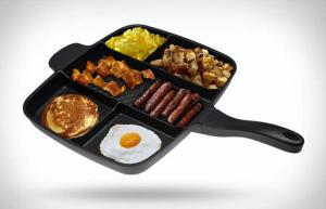 MasterPan es una sartén de 5 compartimentos que cocina una comida completa a la vez