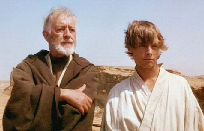 obi wan Kenobi i Luke Skywalker