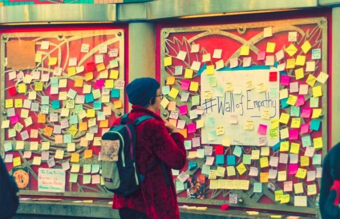 nyc. में सहानुभूति की दीवार