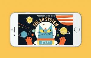 פרופסור אסטרו חתולים מערכת השמש אפליקציה חינוכית לילדים