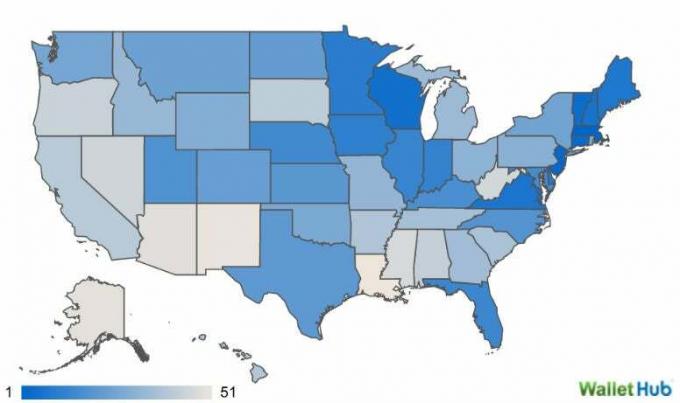 Estados com as melhores escolas classificadas