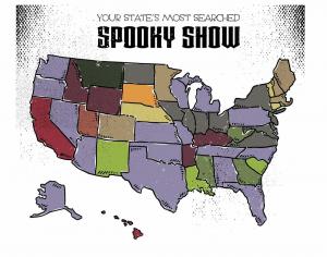 할로윈 지도는 각 주에서 가장 좋아하는 TV 쇼를 보여줍니다.