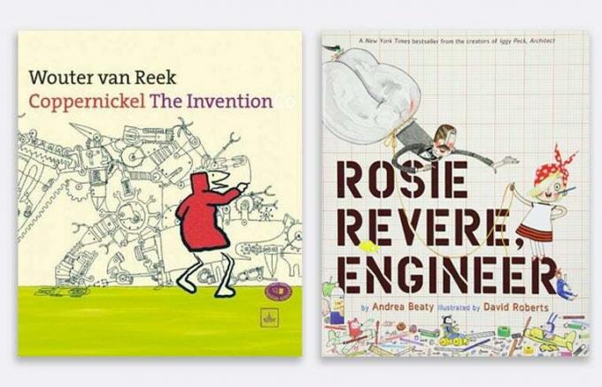 꼭 읽어야 할 두 권의 책: Coppernickel, The Invention 및 Rosie Revere, Engineer -- 줄기 장난감 크리스마스 선물